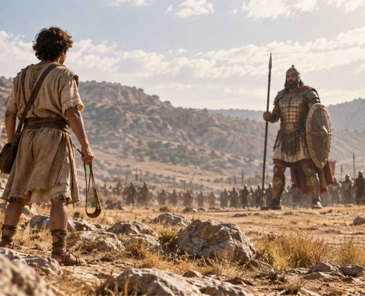 Adonai Tzevaot, the LORD of Hosts, and David facing Goliath